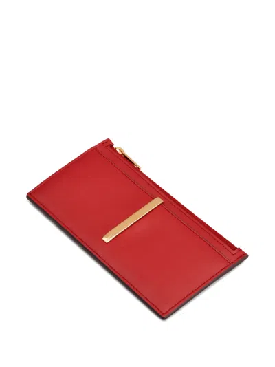 Tod's Zip-fastening Card Holder In Red