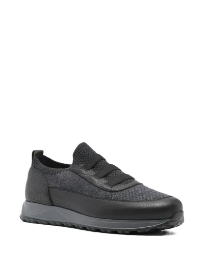 Doucal's Leather-panel Sneakers In Black