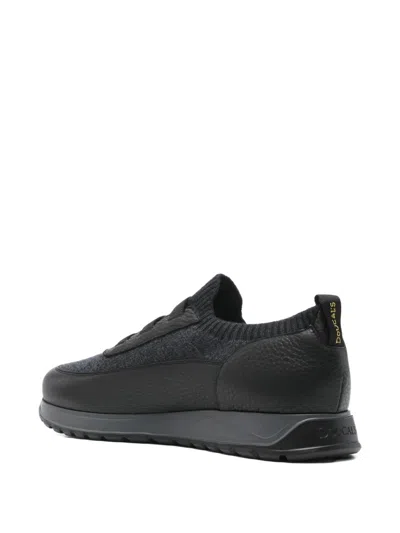 Doucal's Leather-panel Sneakers In Black