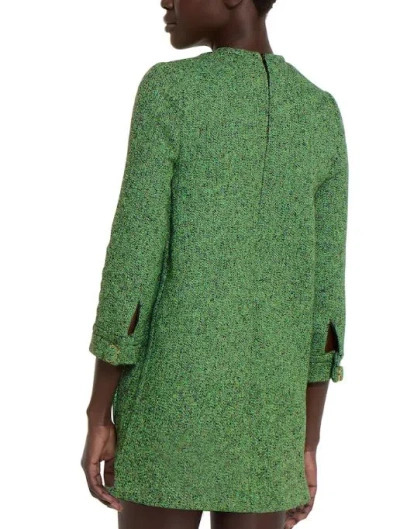Gucci Textured Cotton Dress Featuring Patch Pockets In Green