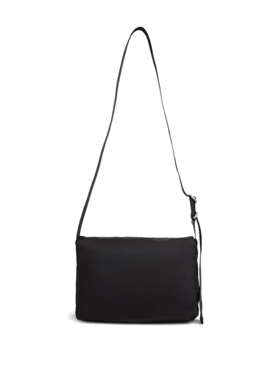 Jil Sander Rectangular Flap Shoulder Bag Adjustable Strap In Black