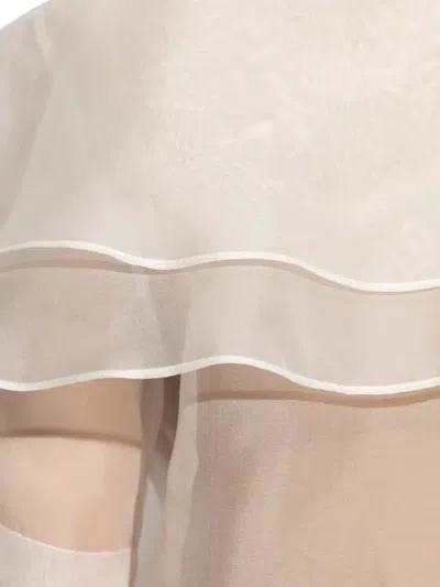 Frame Cape Accent Silk Button-up Shirt In Neutral