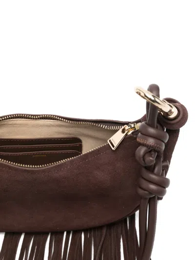 Simkhai Avery Fringe Cross Body Bag In Brown