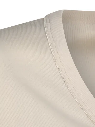 Fabiana Filippi Ribbed Top Fitted Silhouette Scoop Neck In Neutral