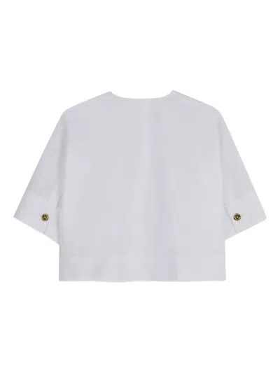Givenchy Kids Short Sleeve Buttoned Shirt In White