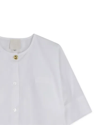 Givenchy Kids Short Sleeve Buttoned Shirt In White
