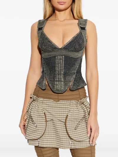 Nike V-neck Lace-up Top In Black