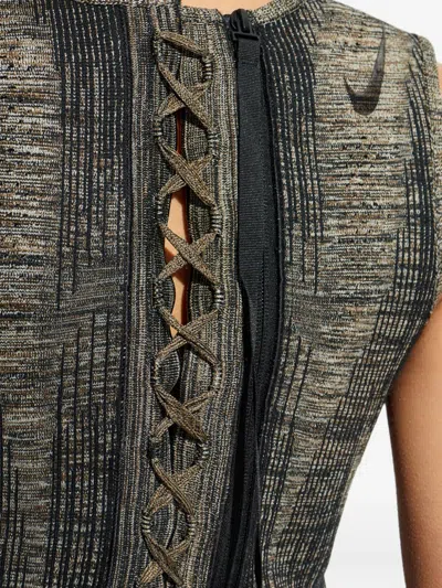 Nike V-neck Lace-up Top In Black