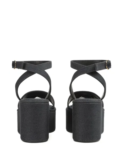 Sergio Rossi Logo-plaque Platform Sandals In Blue