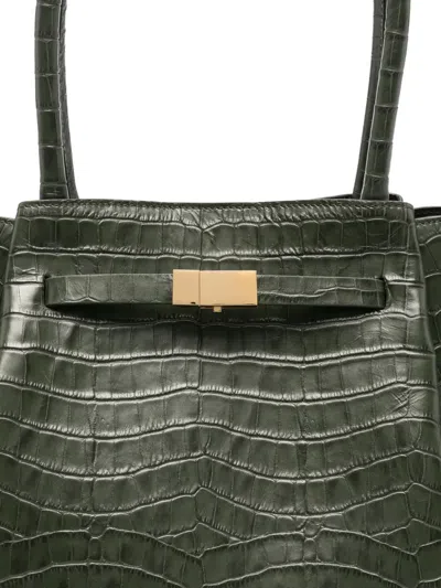 Demellier Crocodile-embossed Leather Shoulder Bag In Pattern