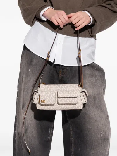 Michael Michael Kors Dakota Monogram-pattern Shoulder Bag In Orange