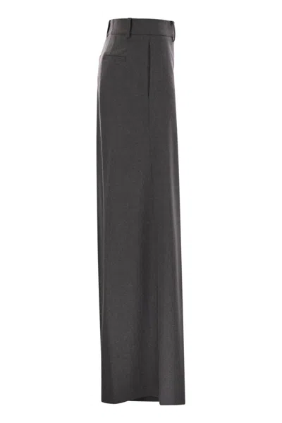Herno Women Resort Trousers In Melange Fabric In Gray
