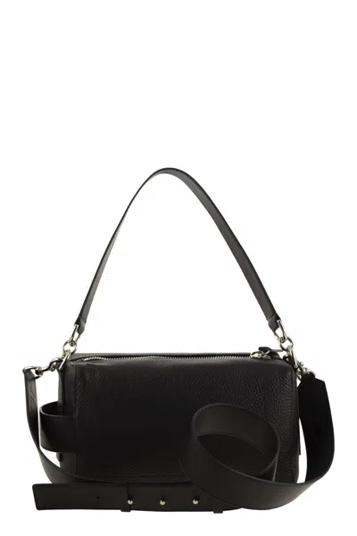 Hogan Script Mini Leather Top Box In Black