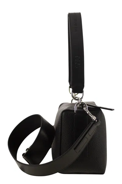 Hogan Script Mini Leather Top Box In Black