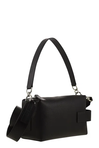 Hogan Script Mini Leather Top Box In Black