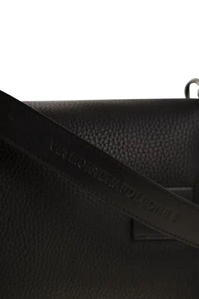 Hogan Script Mini Leather Top Box In Black