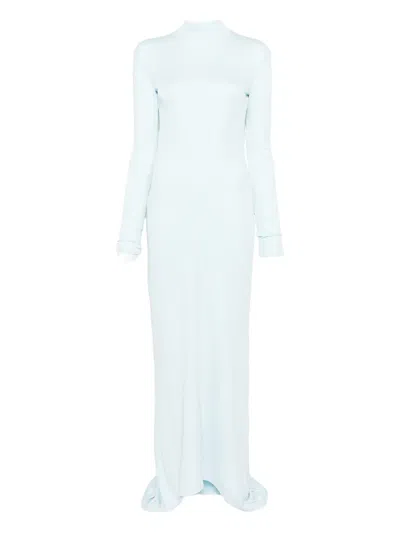 Tom Ford Crepe Jersey Long Sleeve Evening Dress Dresses Light Blue In Blue