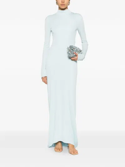 Tom Ford Crepe Jersey Long Sleeve Evening Dress Dresses Light Blue In Blue