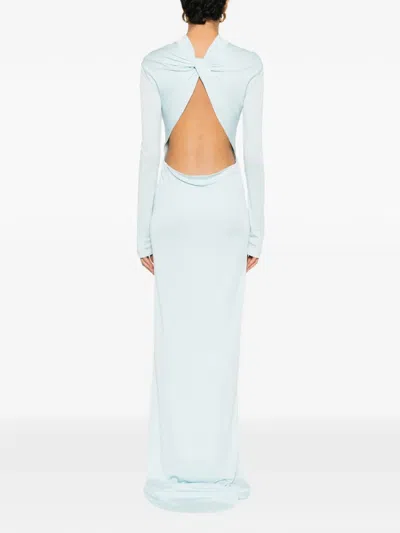 Tom Ford Crepe Jersey Long Sleeve Evening Dress Dresses Light Blue In Blue