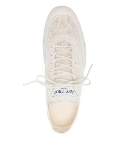 Jimmy Choo Sunny Lace-up Sneakers In White
