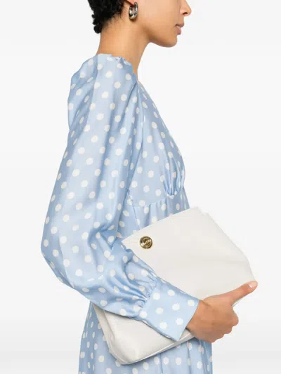 Posse Tillie Polka-dot V-neck Maxi Dress In Blue