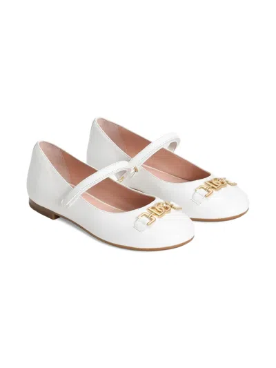 Dolce & Gabbana Nappa Lambskin Ballet Flats In White
