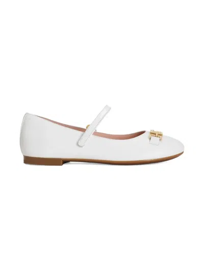 Dolce & Gabbana Nappa Lambskin Ballet Flats In White