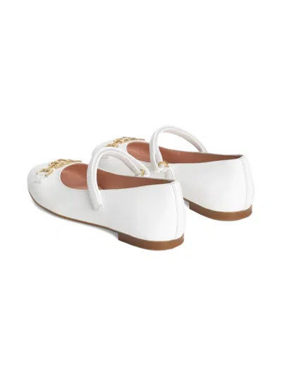 Dolce & Gabbana Nappa Lambskin Ballet Flats In White