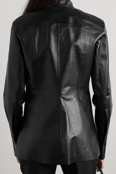 Givenchy Digging And Cutting Design Leather Blouse In Black