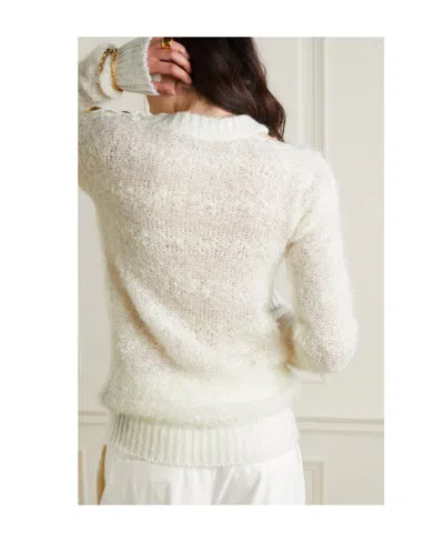 Balmain Metallic Button-trimmed Pullover In White