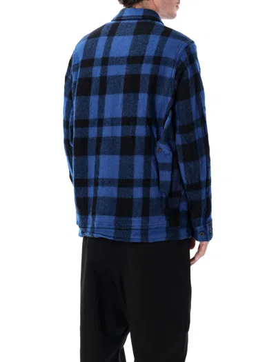 Junya Watanabe Wool Checked Work Jacket In Blue