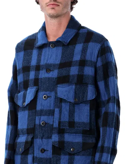Junya Watanabe Wool Checked Work Jacket In Blue