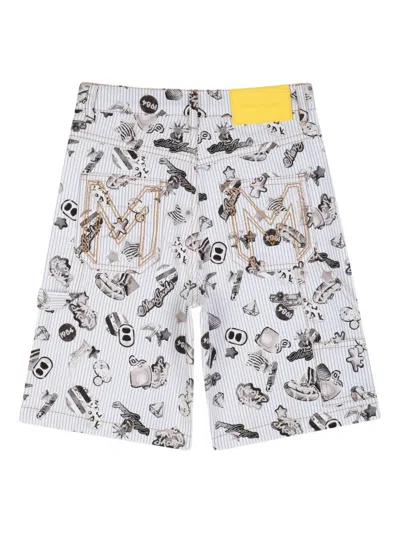 Marc Jacobs Graphic-print Striped Shorts In Multi