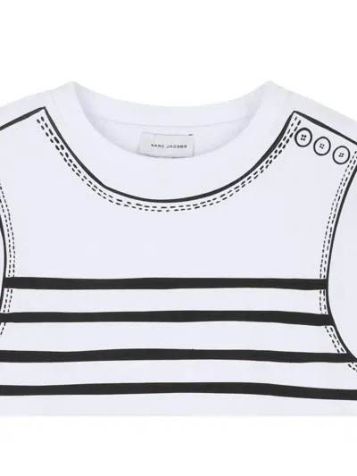 Marc Jacobs Striped Print T-shirt In White