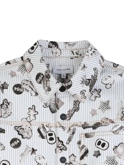 Marc Jacobs Striped Graphic-print Jacket In White