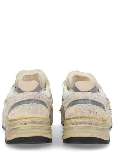 Golden Goose Running Dad New Net And Suede Upper Leather Star And Heel Suede Spur Sneakers White In Neutral