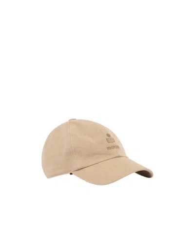 Isabel Marant Tomas Embroidered Baseball Cap Cotton Six Panel In Brown