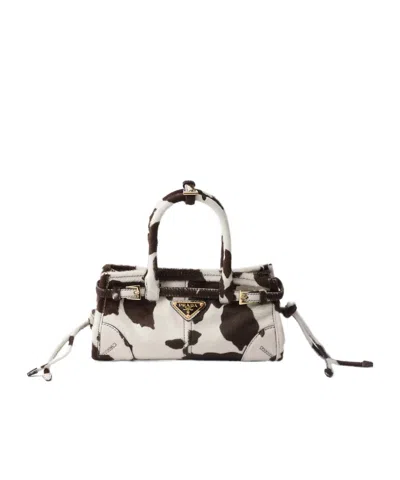 Prada Bonnie Mini Printed Leather Handbag In Multi