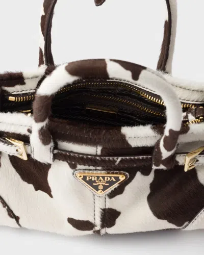 Prada Bonnie Mini Printed Leather Handbag In Multi