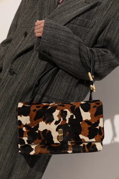 Marc Jacobs The Dual Print Large Shoulder Bag In Black