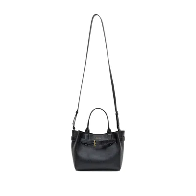 Tom Ford Hammered Leather Tote Bag In Black