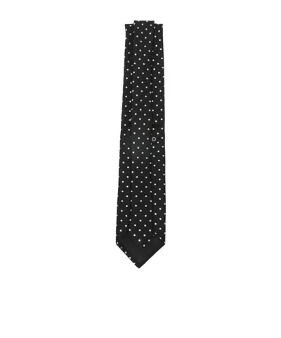 Tom Ford Polka Dot Pointed Tip Tie In Black