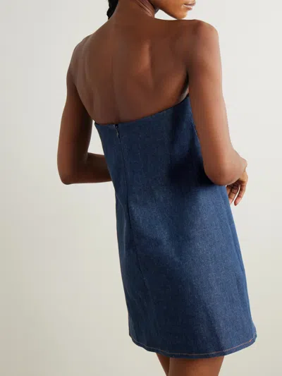 Frame Strapless Denim Mini Dress In Acquaintance
