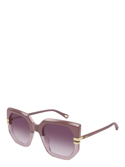 Chloé Eyewear Oversized Square Frame Sunglasses In Neutral