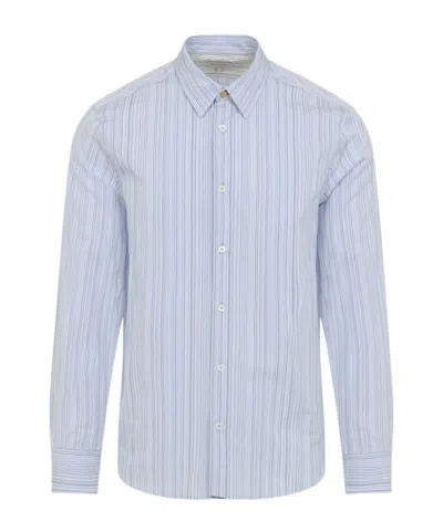 Paul Smith Striped Long-sleeved Shirt In Gnawed Blue