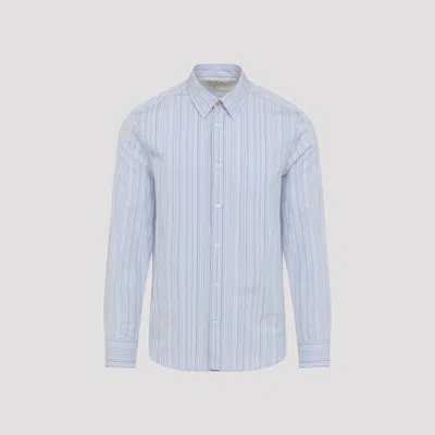 Paul Smith Striped Long-sleeved Shirt In Gnawed Blue