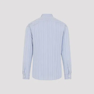 Paul Smith Striped Long-sleeved Shirt In Gnawed Blue