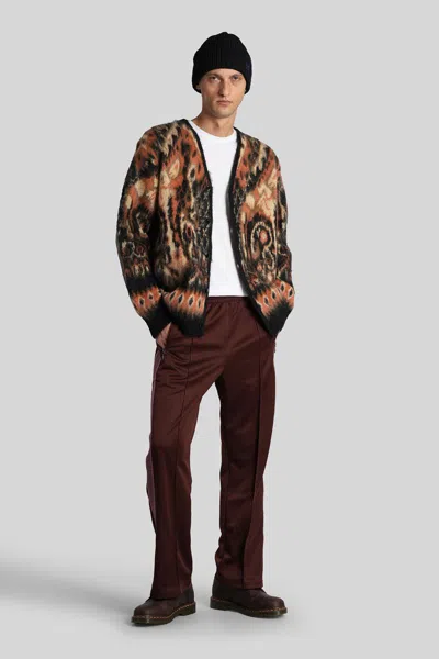 Needles Patterned Cardigan In Brown