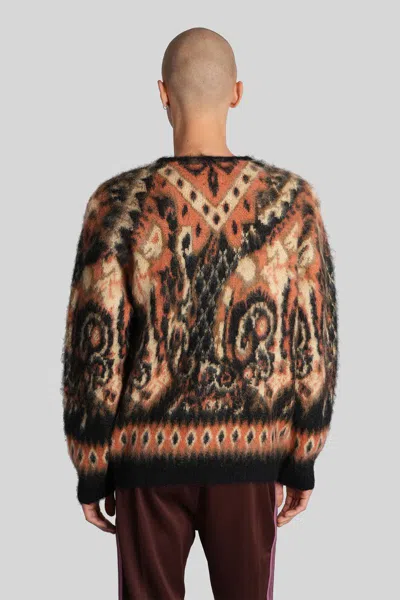 Needles Patterned Cardigan In Brown