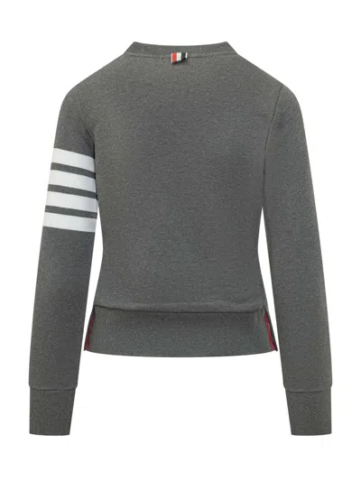 Thom Browne Sweatshirt Crew Neck With Four Bands In Gray